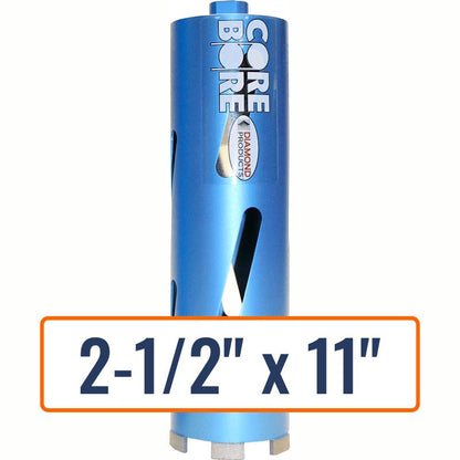 Diamond Products 2-1/2" x 11" Dry Hole Saw Core Drill Bit with 5/8"-11 Hub Size