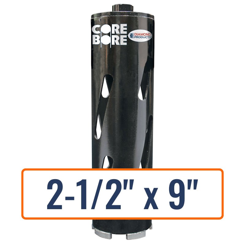 Diamond Products 2-1/2" x 9" Dry Hole Saw Core Drill Bit with 5/8"-11 Hub Size