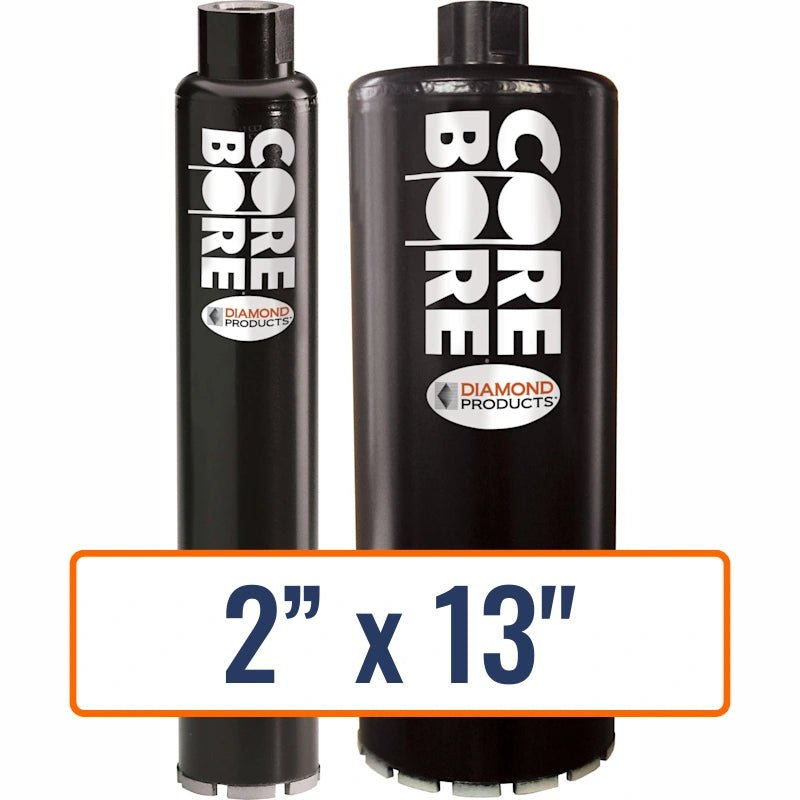 Diamond Products 2" x 13" Wet Segmented Core Drill Bit with 1-1/4"-7 Hub for General Purpose drilling