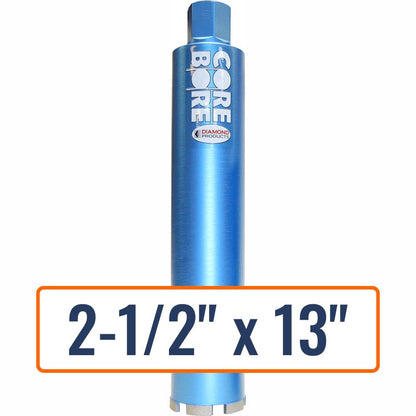 Diamond Products 2-1/2" x 13" Wet Segmented Core Drill Bit with 1-1/4"-7 Hub Size
