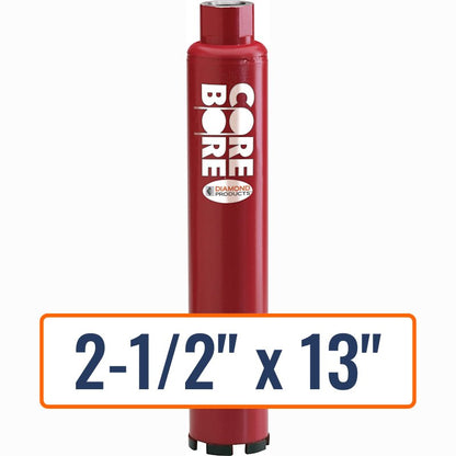 Diamond Products 2-1/2" x 13" Wet Turbo Core Drill Bit for Asphalt/Block Fast Coring