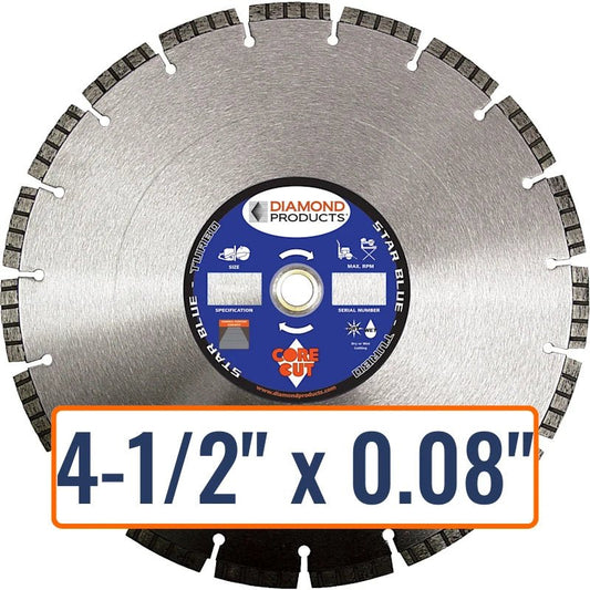 Diamond Products 4-1/2" Turbo Diamond Saw Blade with 7/8" Arbor