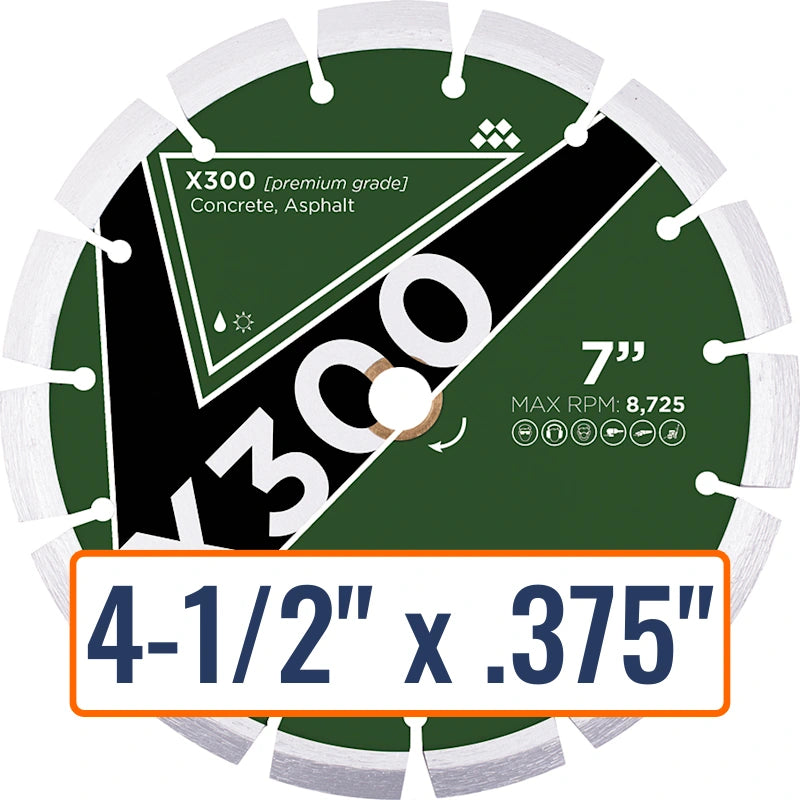 Diamond Vantage 4-1/2" x .375" Crack Chaser Diamond Saw Blade, 5/8"-11 w/ nut