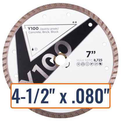 Diamond Vantage 4-1/2" x .080" General Purpose Diamond Saw Blade with 7/8" and 5/8" Arbor Sizes