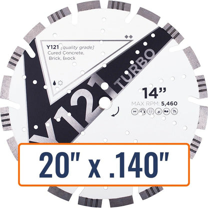 Diamond Vantage 20" x .140" General Purpose Diamond Saw Blade with 1" Arbor Size
