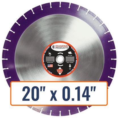 Diamond Products 20" x 0.14" Walk Behind Diamond Saw Blade for Light to Medium Reinforced Concrete