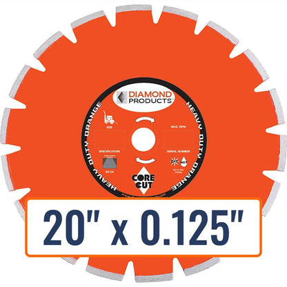 Diamond Products 20" x 0.125" Dry Walk Behind Diamond Saw Blade for General Purpose Concrete