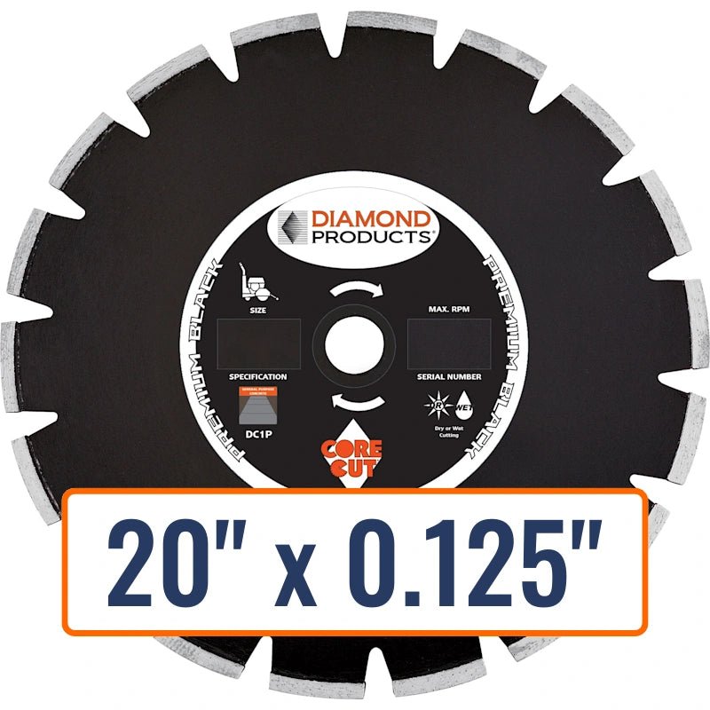Diamond Products 20" x 0.125" Dry Walk Behind Diamond Saw Blade for General Purpose Concrete