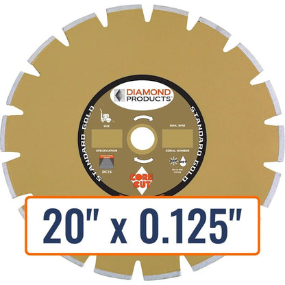 Diamond Products 20" x 0.125" Dry Walk Behind Diamond Saw Blade for General Purpose Concrete