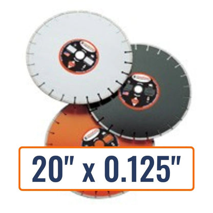 Diamond Products 20" x 0.125" refractory diamond saw blade with 1" arbor