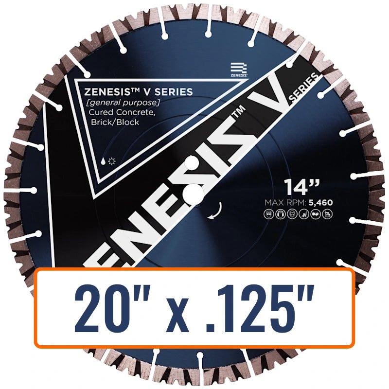 Diamond Vantage 20" x .125" General Purpose Diamond Saw Blade with 1" Arbor