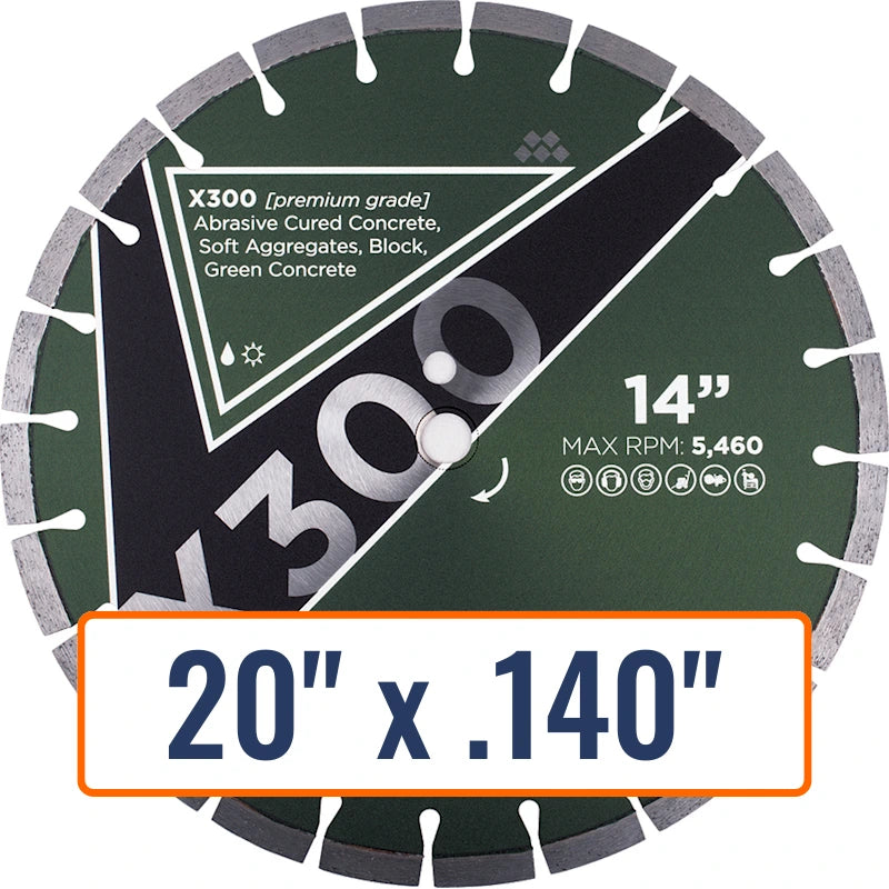 Diamond Vantage 20" x .140" Abrasive Diamond Saw Blade with 1" Arbor