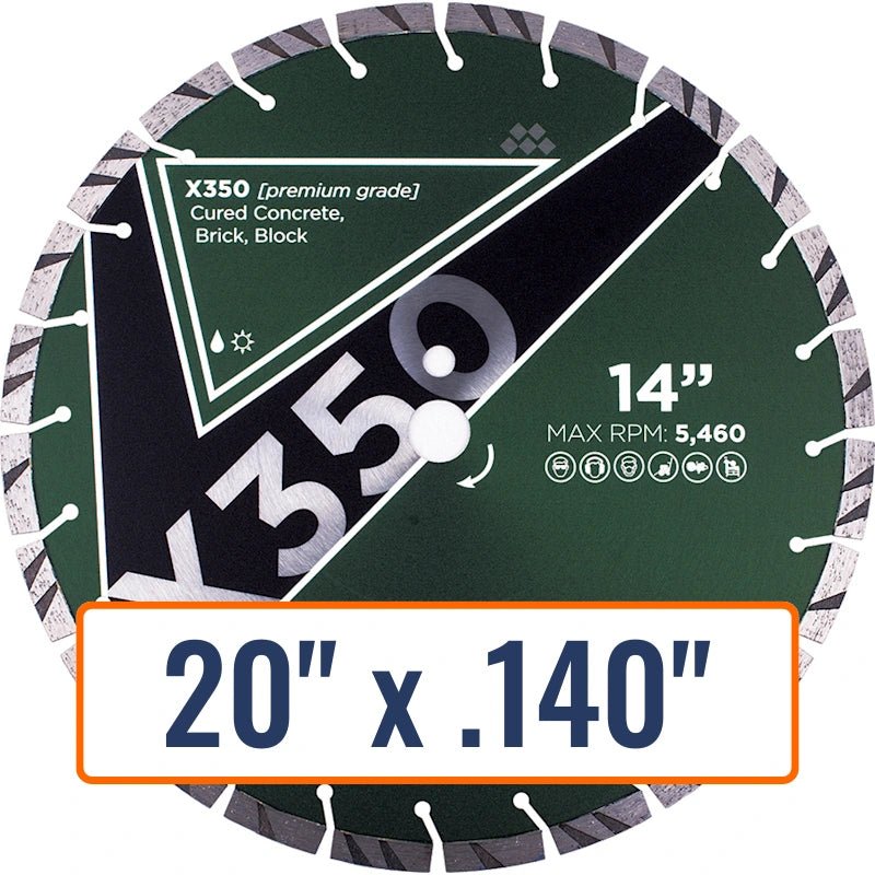 Diamond Vantage 20" x .140" General Purpose Diamond Saw Blade with 1" Arbor Size