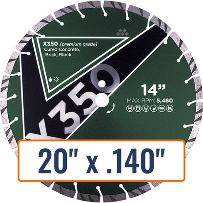 Diamond Vantage 20" x .140" General Purpose Diamond Saw Blade with 1" Arbor Size