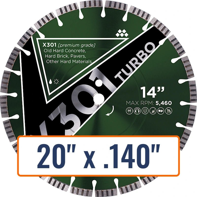 Diamond Vantage 20" x .140" Diamond Saw Blade for Hard Materials, 1" Arbor Size