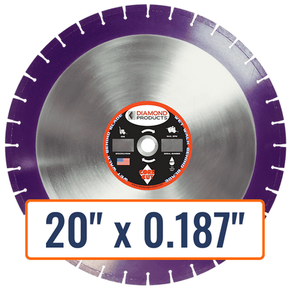Diamond Products 20" x 0.187" Walk Behind Diamond Saw Blade for Light to Medium Reinforced Concrete