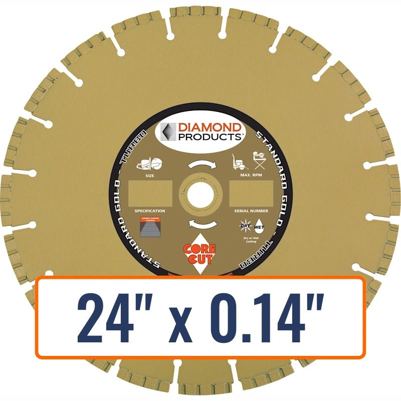 Diamond Products 24" x 0.14" High Performance Turbo Diamond Saw Blade for General Purpose Concrete