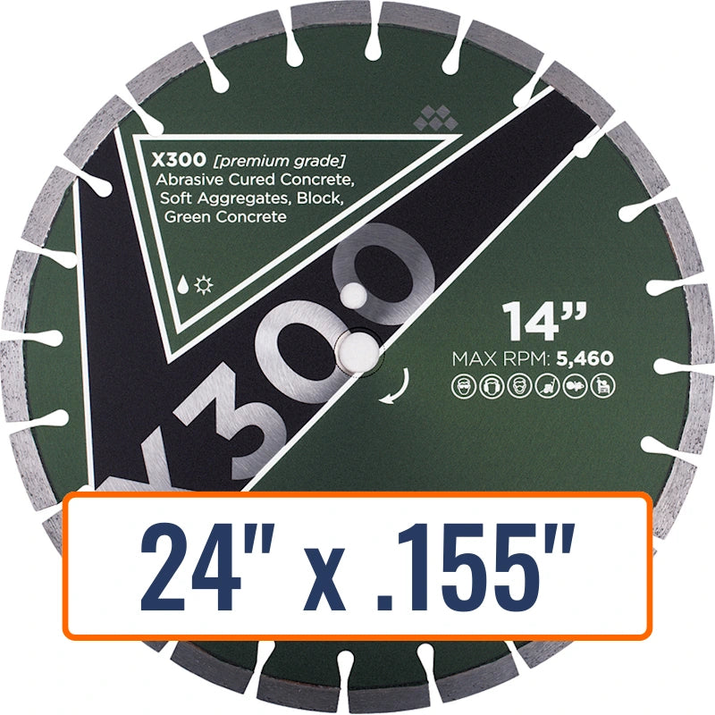 Diamond Vantage 24" x .155" Diamond Saw Blade for Abrasive Materials