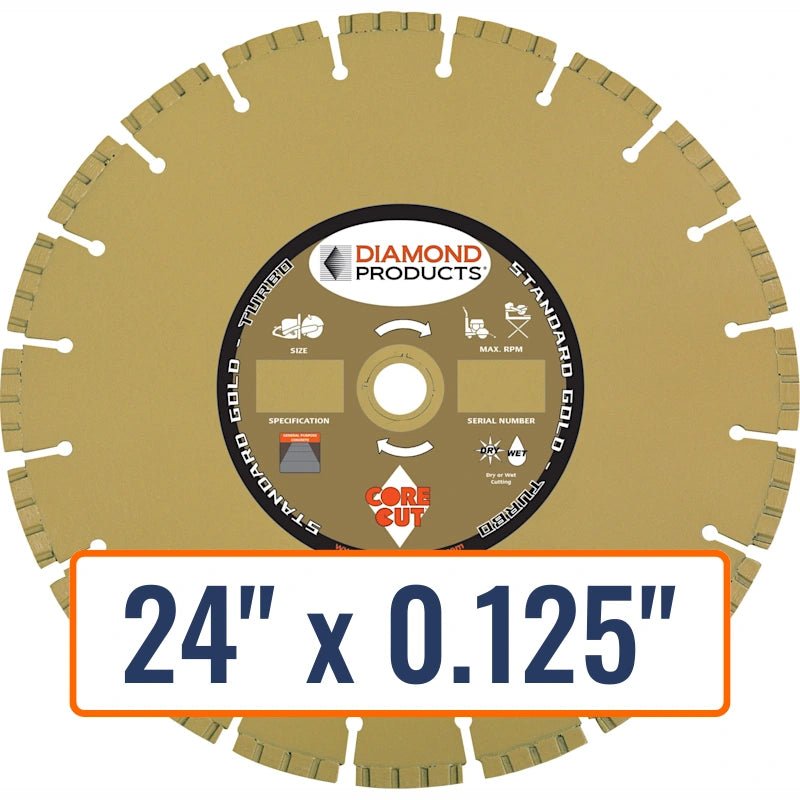 Diamond Products 24" x 0.125" High Performance Turbo Diamond Saw Blade for General Purpose Concrete