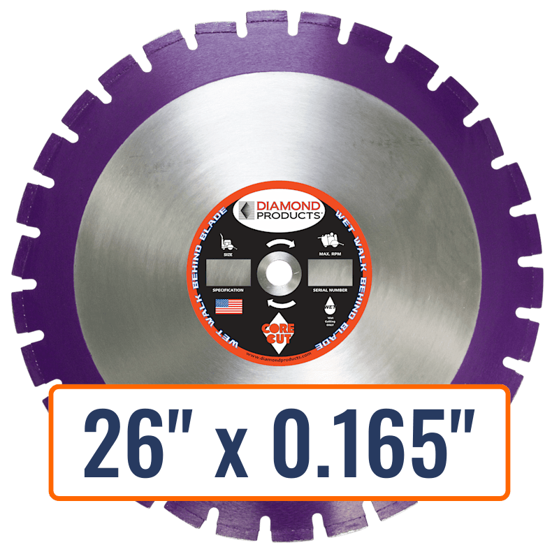 Diamond Products 26" Walk Behind Diamond Saw Blade for Asphalt and Green Concrete, 0.165" thickness