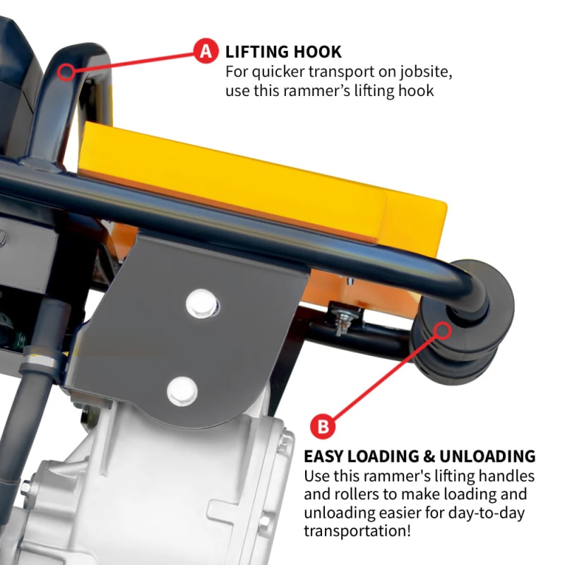2.4 HP Battery Powered Vibratory Rammer Tamper Compactor with Honda GXE2.0S Motor eJX60H-7