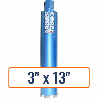 Diamond Products 3" x 13" Wet Segmented Core Drill Bit with 1-1/4"-7 Hub Size