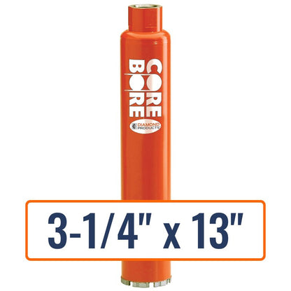 Diamond Products 3-1/4" x 13" Wet Turbo Core Drill Bit with 1-1/4"-7 Hub Size