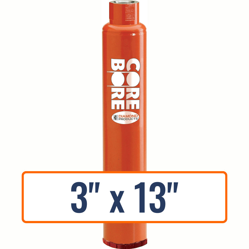 Diamond Products 3" x 13" precast concrete core drill bit with 1-1/4"-7 hub size