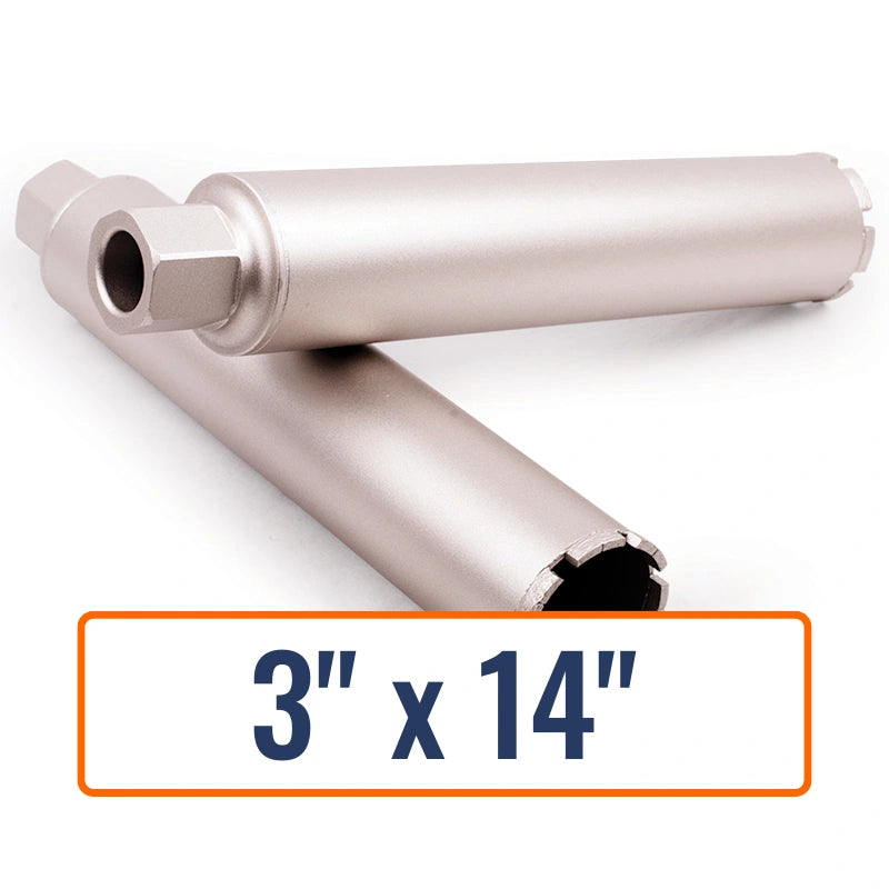 Diamond Vantage 3" x 14" Wet Turbo Core Drill Bit with 1-1/4"-7 Hub Size