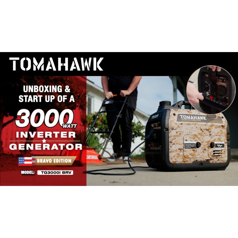 3000 Watt Inverter Generator Super Quiet Portable Gas Power Professional Use - Camo Special Edition TG3000i-BRV-3