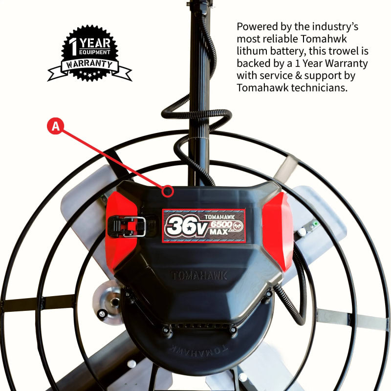 30" Battery-Powered Portable Power Trowel with 18ft Bull Float Handle eJXPT30-6