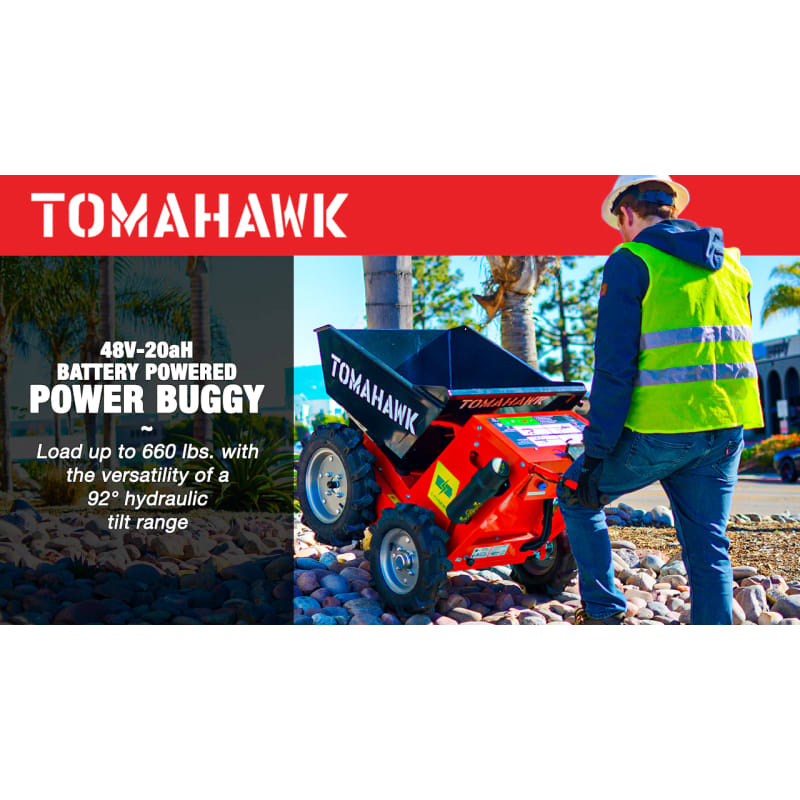 30" Concrete Power Buggy Electric Battery Mini Dumper 660-lb. Bucket Capacity TBUGGY300e-3
