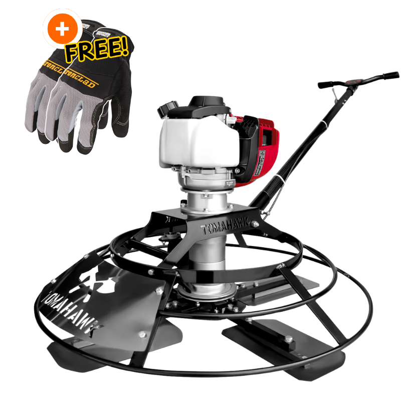 30" Portable Honda Concrete Power Trowel with 18ft Bull Float Handle GX35
