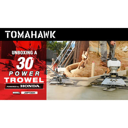 30" Portable Honda Concrete Power Trowel with 18ft Bull Float Handle GX35 JXPT30H-5