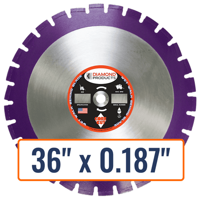 Diamond Products 36" x 0.187" Walk Behind Diamond Saw Blade for Asphalt and Green Concrete