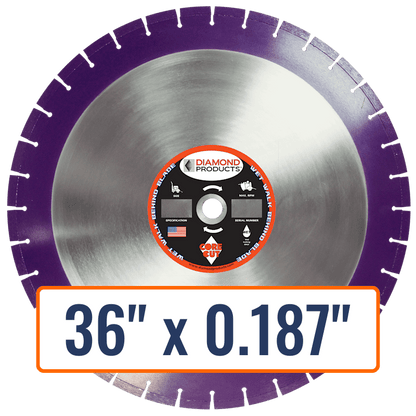 Diamond Products 36" x 0.187" Walk Behind Diamond Saw Blade for Light to Medium Reinforced Concrete