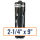 Diamond Products 2-1/4" x 9" Dry Hole Saw Core Drill Bit with 5/8"-11 Hub Size