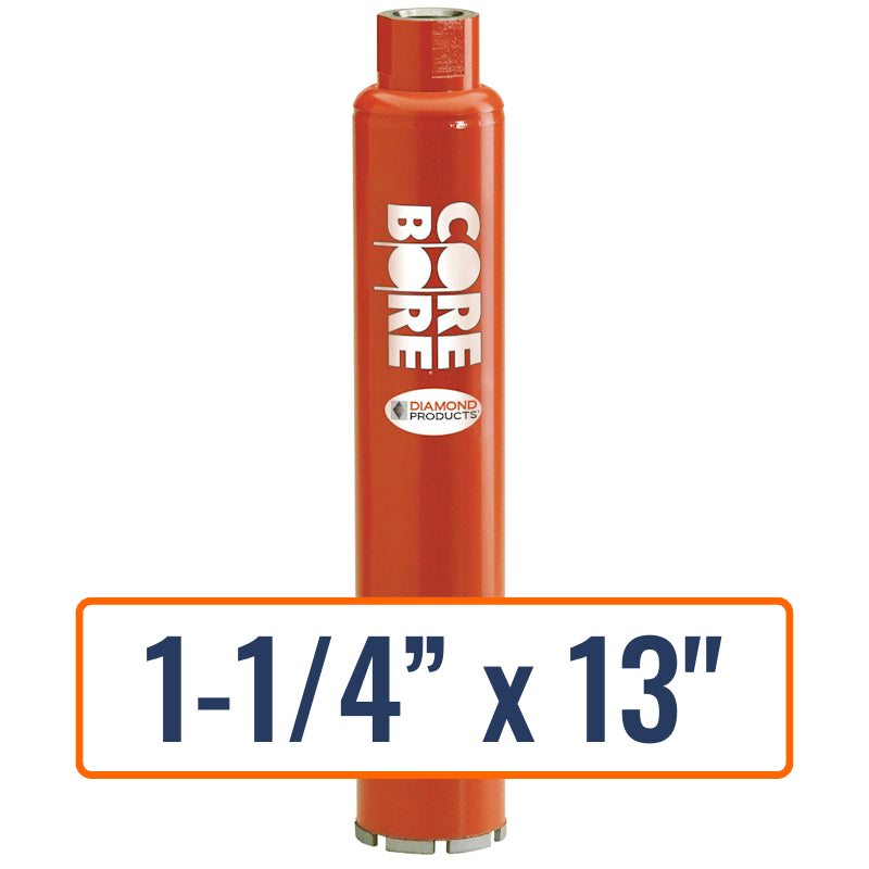 Diamond Products 1-1/4" x 13" Wet Segmented Core Drill Bit with 5/8"-11 Hub - General Purpose