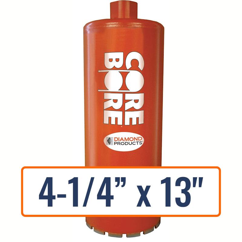 Diamond Products 4-1/4" x 13" Wet Segmented Core Drill Bit for General Purpose with 1-1/4"-7 Hub Size