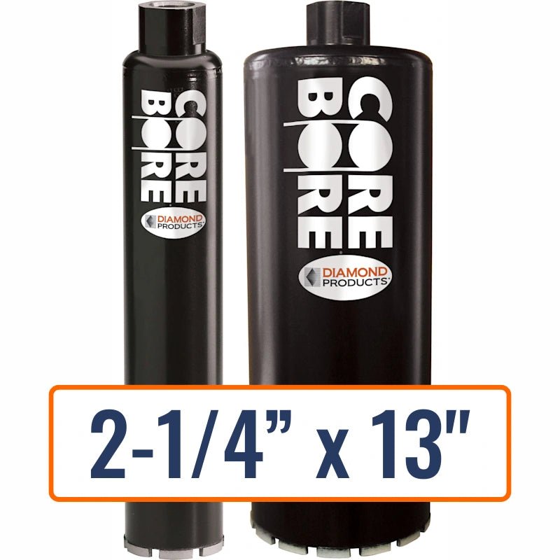 Diamond Products 2-1/4" x 13" Wet Segmented Core Drill Bit with 1-1/4"-7 Hub - General Purpose