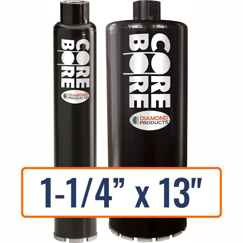 Diamond Products 1-1/4" x 13" Wet Segmented Core Drill Bit for General Purpose, Open End Hub