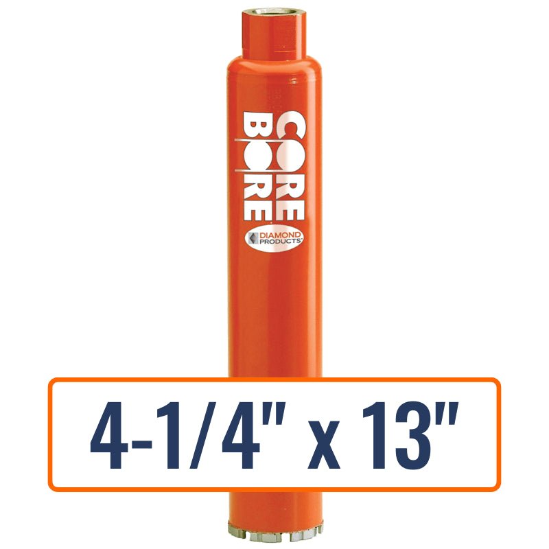 Diamond Products 4-1/4" x 13" Wet Turbo Core Drill Bit with 1-1/4"-7 Hub Size