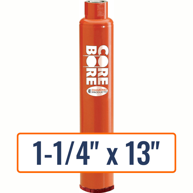 Diamond Products 1-1/4" x 13" precast concrete core drill bit with 5/8"-11 hub