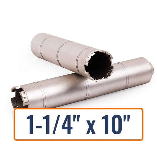 Diamond Vantage 1-1/4" x 10" Dry Core Drill Bit for Precast Concrete - 5/8"-11 Hub Size