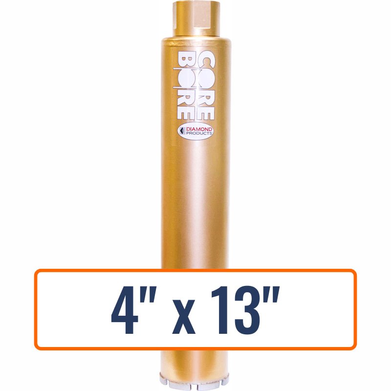 Diamond Products 4" x 13" Wet Segmented Core Drill Bit with 1-1/4"-7 Hub Size