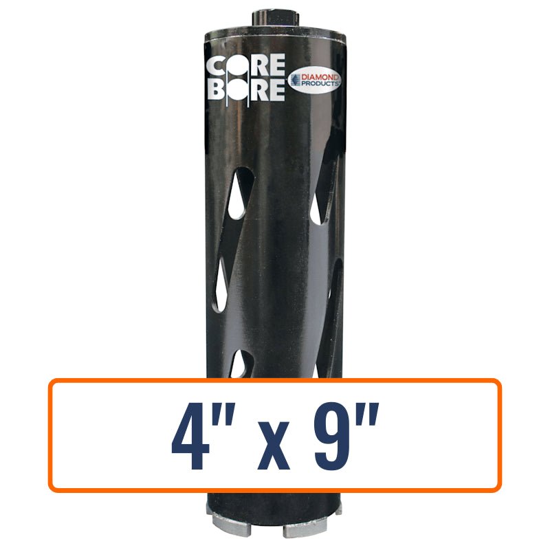 Diamond Products 4" x 9" Dry Hole Saw Core Drill Bit with 5/8"-11 Hub Size