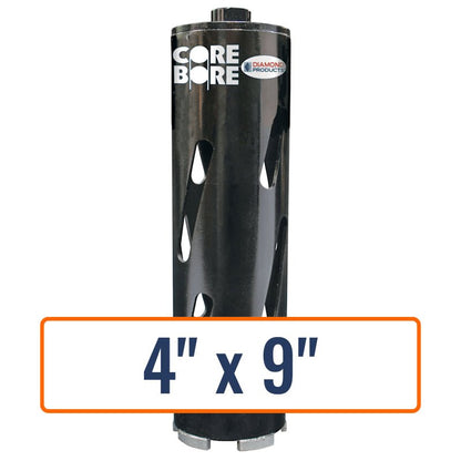Diamond Products 4" x 9" Dry Hole Saw Core Drill Bit with 5/8"-11 Hub Size
