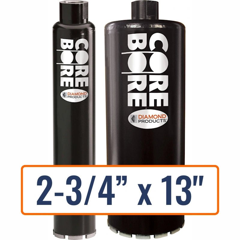 Diamond Products 2-3/4" x 13" Wet Segmented Core Drill Bit for General Purpose - 1-1/4"-7 Hub Size