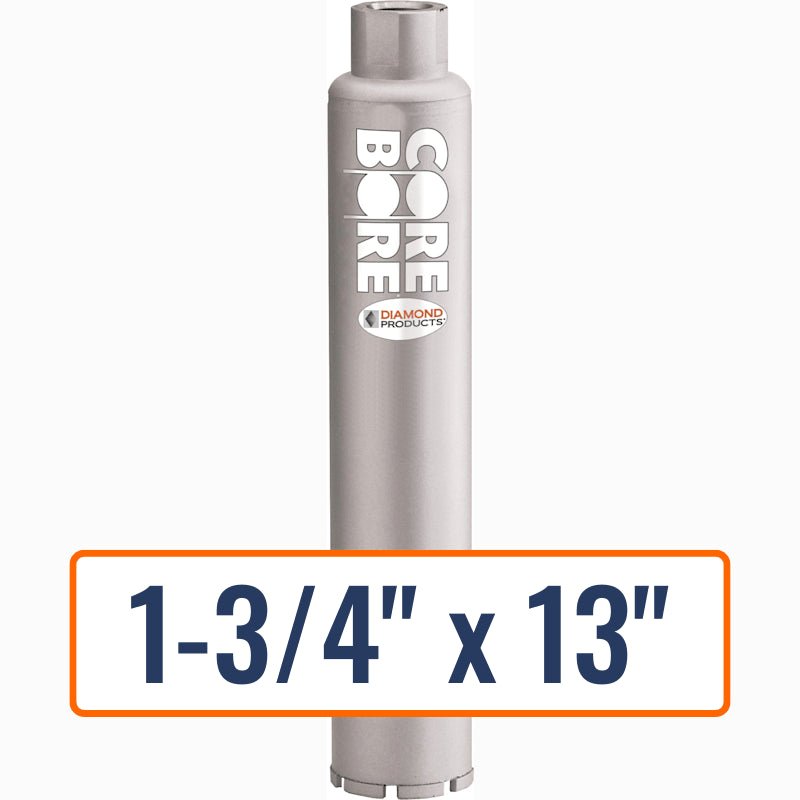 Diamond Products 1-3/4" x 13" Wet Professional Core Drill Bit for General Concrete and Heavy Steel