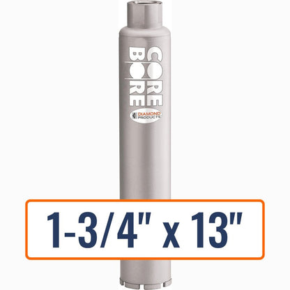 Diamond Products 1-3/4" x 13" Wet Professional Core Drill Bit for General Concrete and Heavy Steel